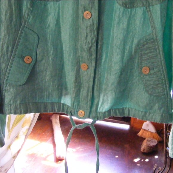Ladies Size 1X Blue-green Coat Jacket Windbreaker by Unear - Picture 4 of 11